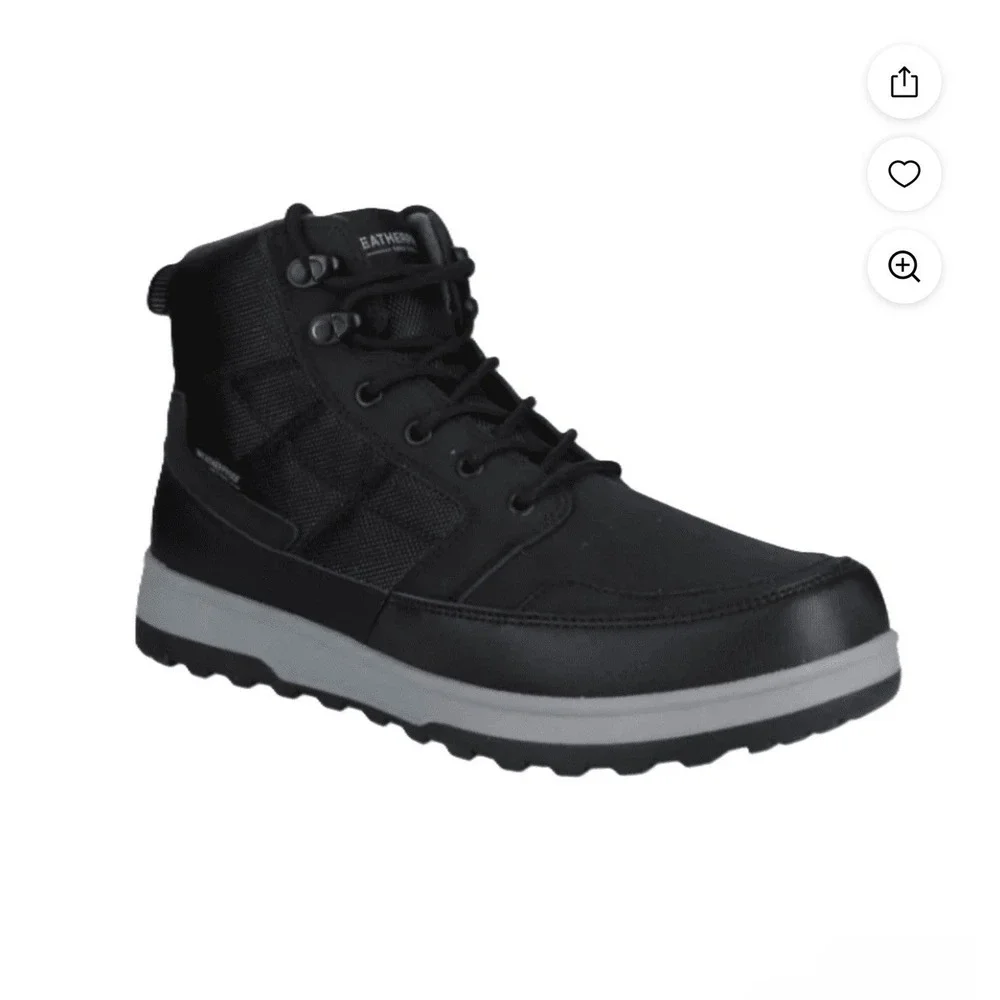 NEW Weatherproof Jenkins Boot Men's Size 8 Black Memory‎ Foam